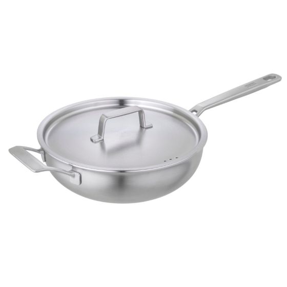 Kuhn Rikon Culinary Fiveply Chef's Pan with lid uncoated