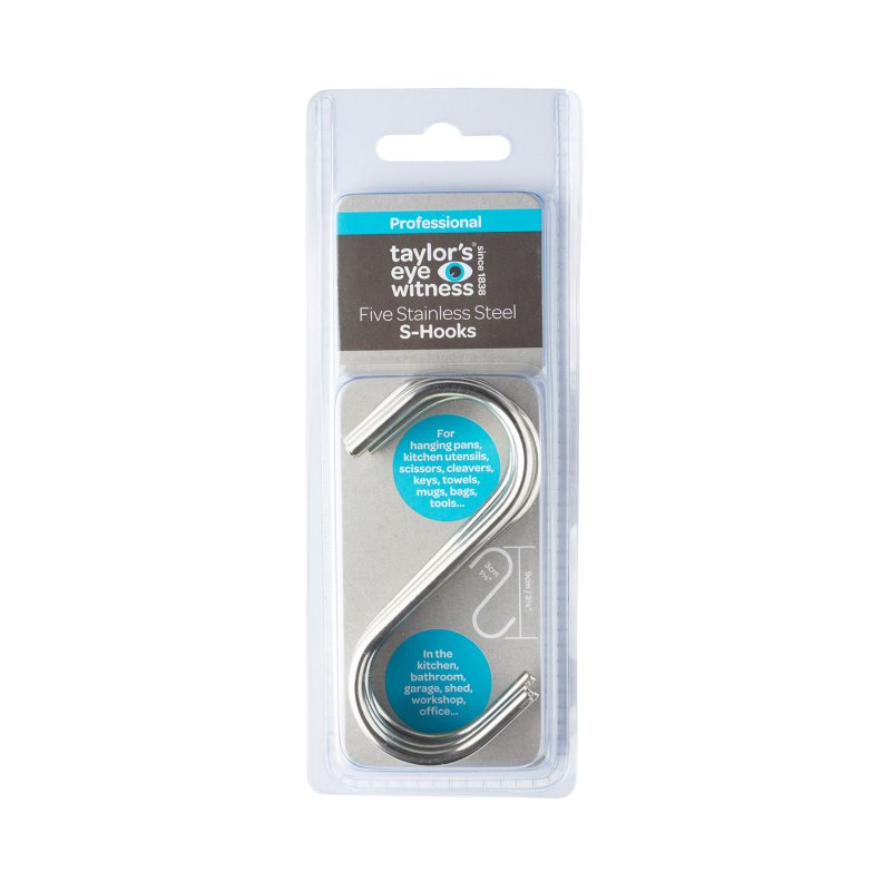Taylor's Eye Witness Set Of 5 Stainless Steel 9cm S-Hooks