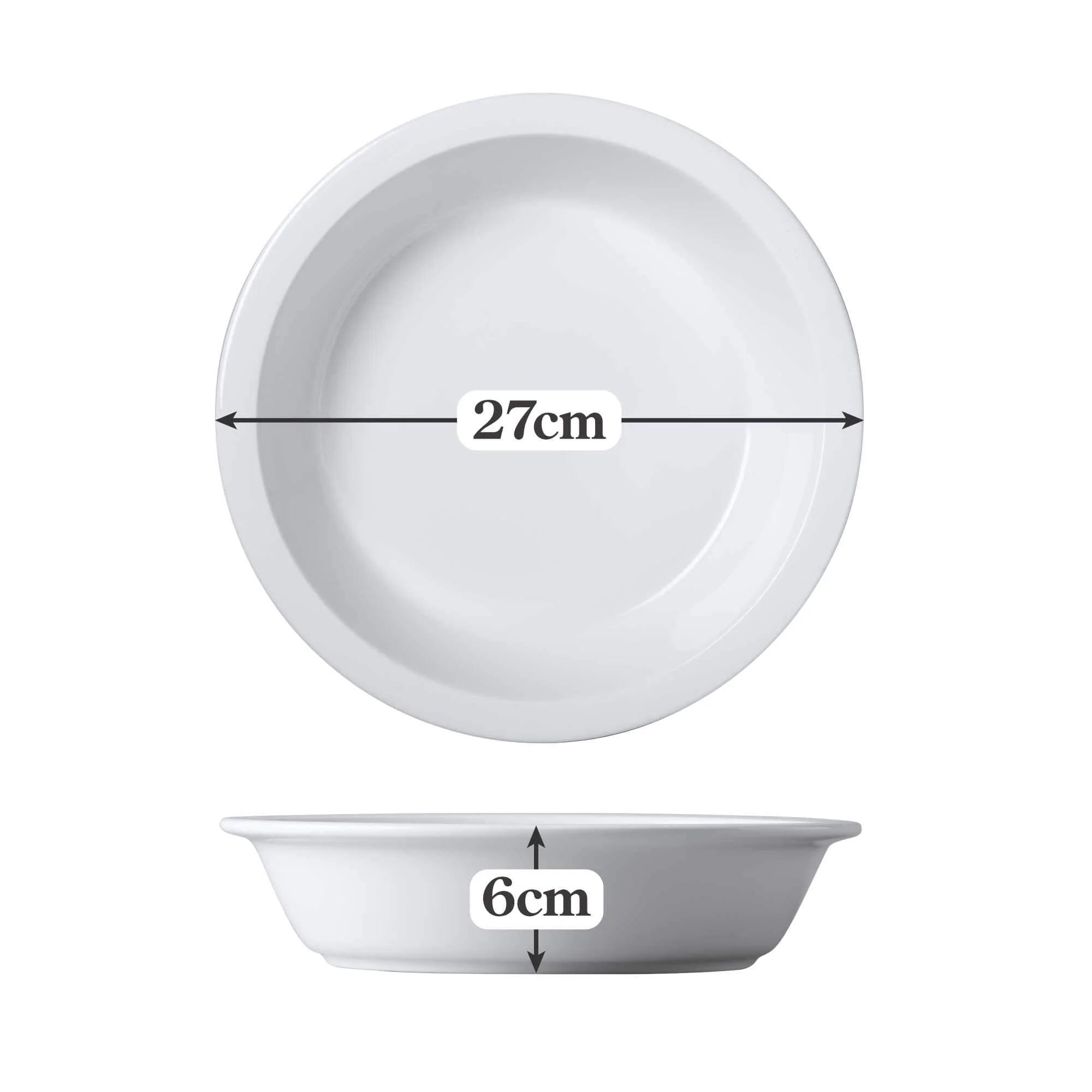WM Bartleet & Sons Round Pie Dish Flat Rim, 27cm