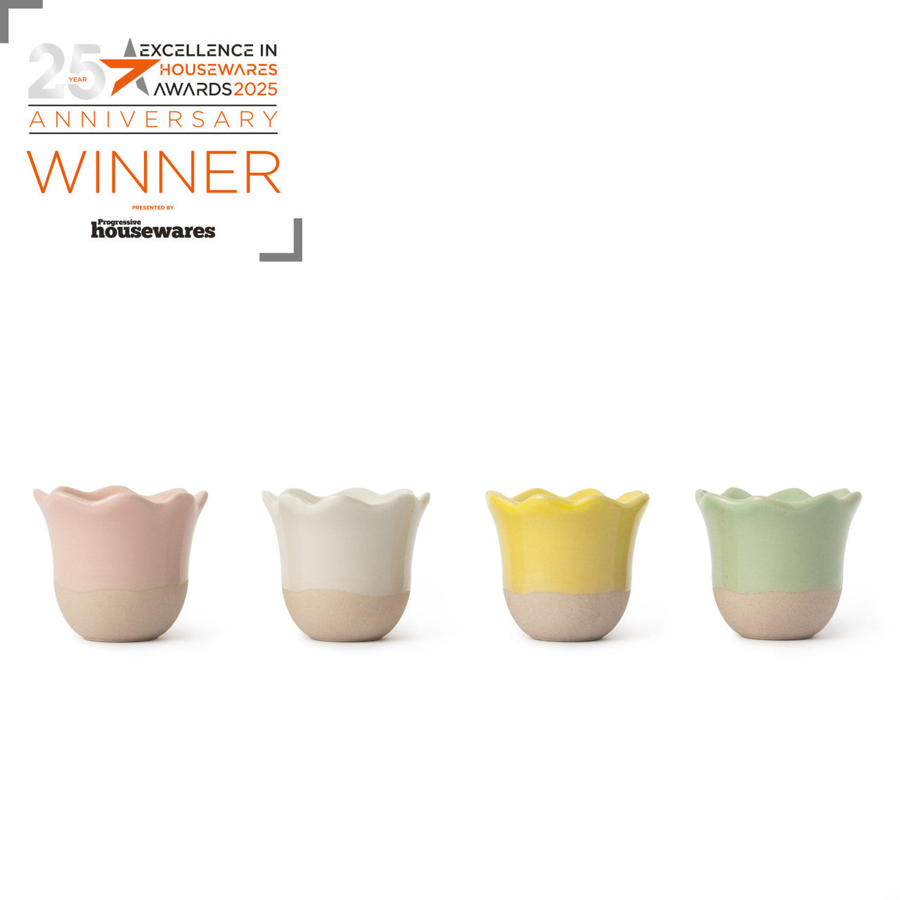 Jamie Oliver Big Love Excellent Egg Cups, Set of 4, Mixed Colours, 6cm, Stoneware