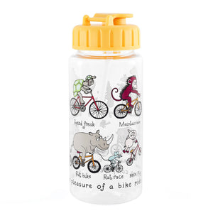 Tyrrell Katz Kids Animals on Bikes Drinking Bottle With Straw