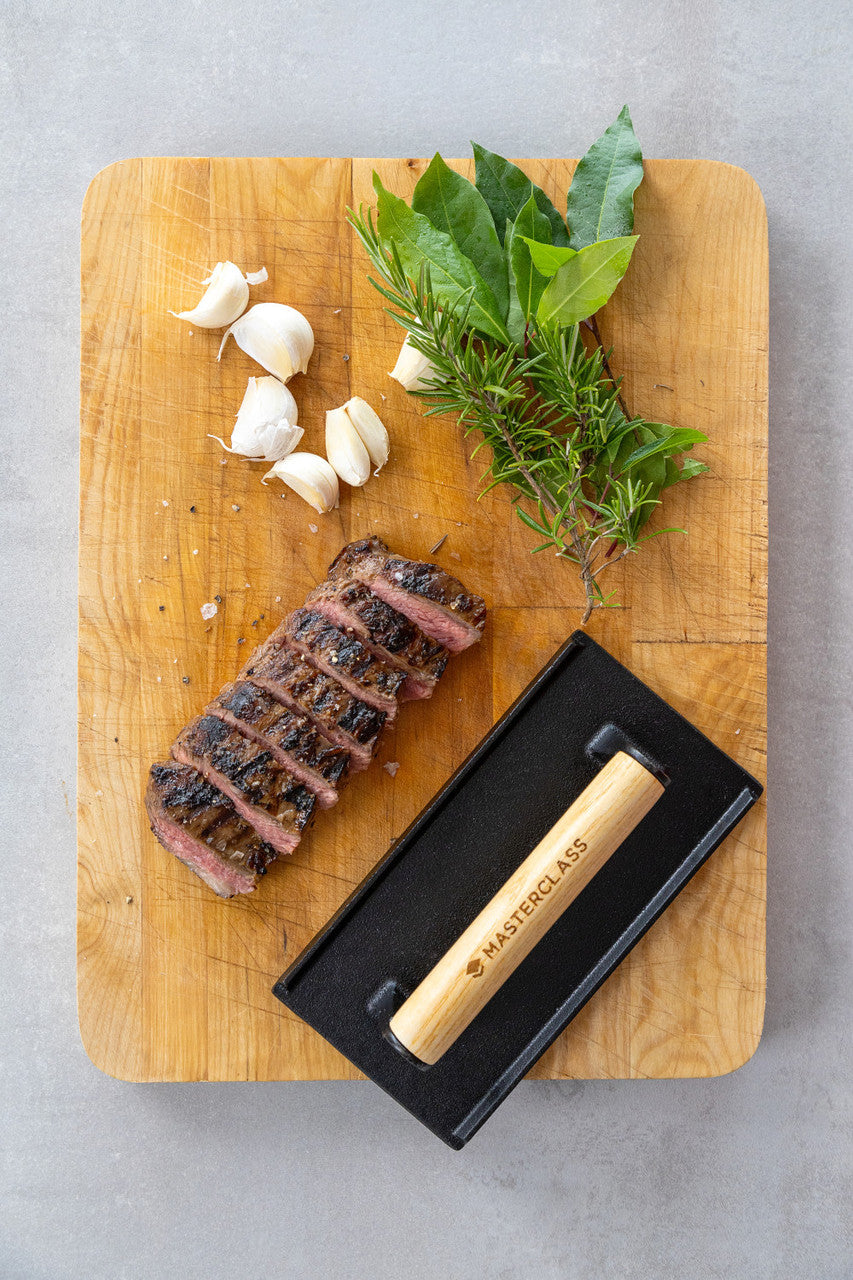MasterClass Cast Iron Grill Press with Wooden Handle