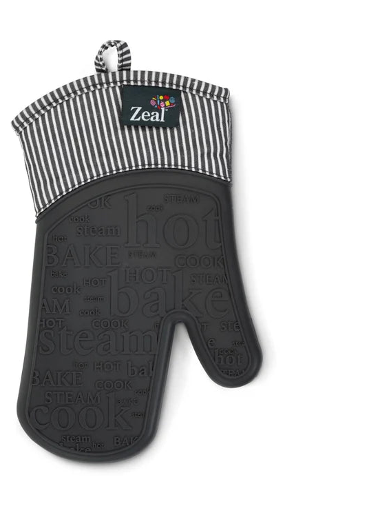Zeal SteamStop™ Silicone Single Stripe Oven Glove, Dark Grey