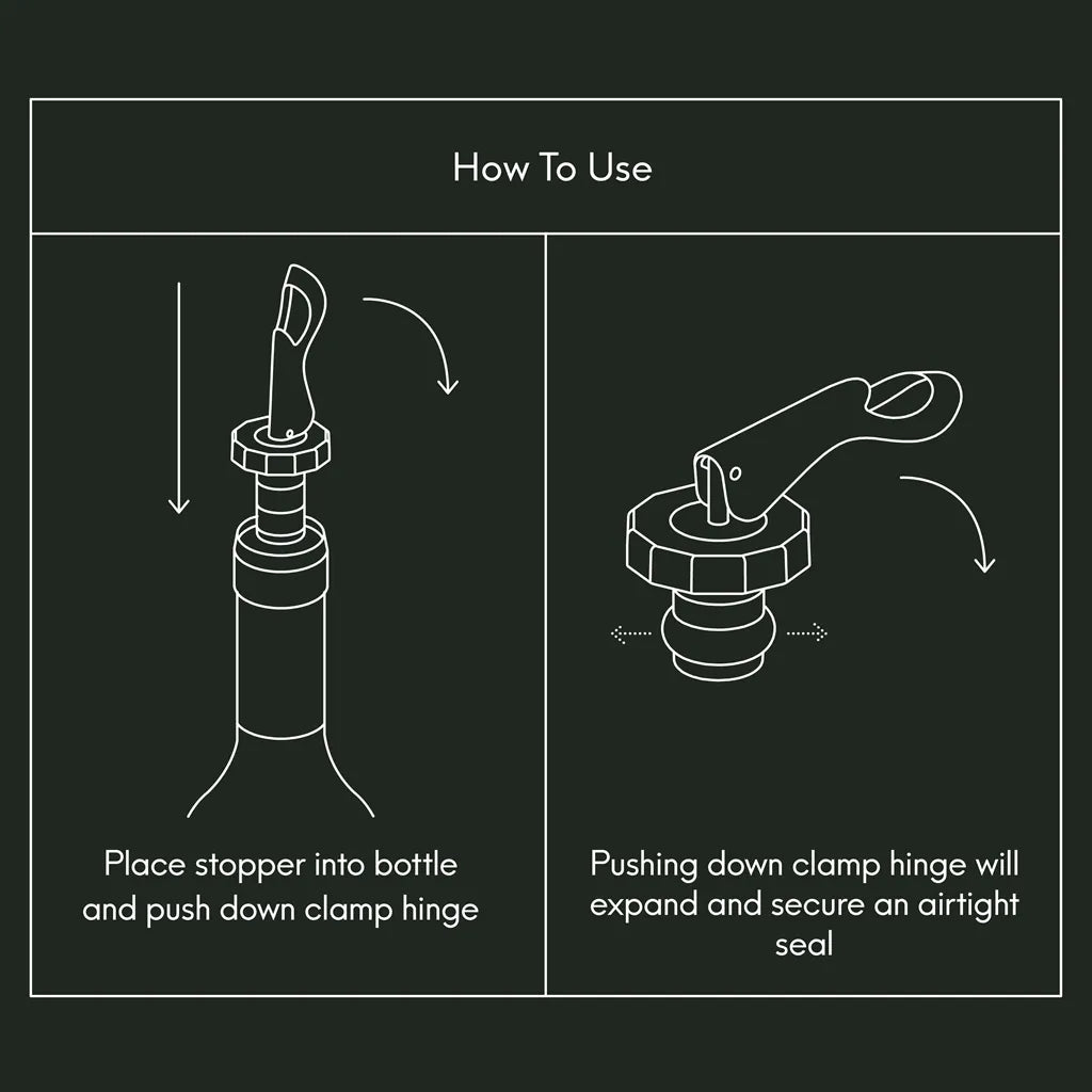 Barware 2pce Clamp Bottle Stopper Gift Set