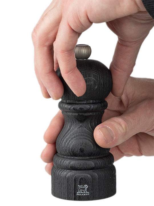 Peugeot Paris Nature Black Manual Upcycled Wooden Pepper Mill, 18cm