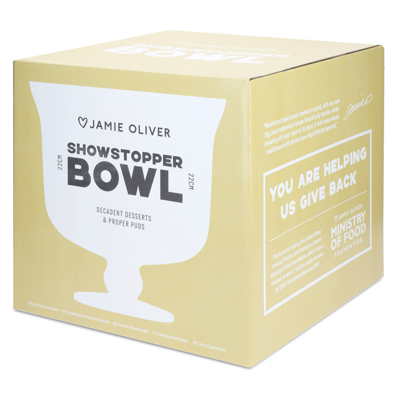 Jamie Oliver New Big Love Showstopper Bowl, 22cm, Clear Glass
