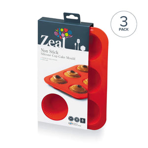 Zeal Silicone Fairy Cake Mould 6 Cup Red