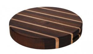 Grunwerg - Rockingham Forest  - Round Extra Thick Multi-Wood Chopping Board - 30cm dia x 4.5cm