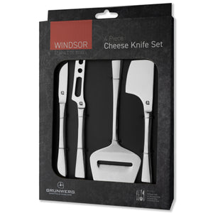 Grunwerg - Windsor Carded 18/0 4 Piece Cheese Knife Set
