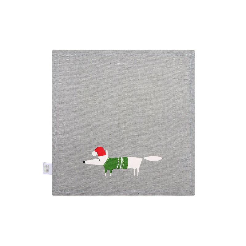 Dexam - Scion Mr Fox Christmas Set of 4 Napkins - Grey