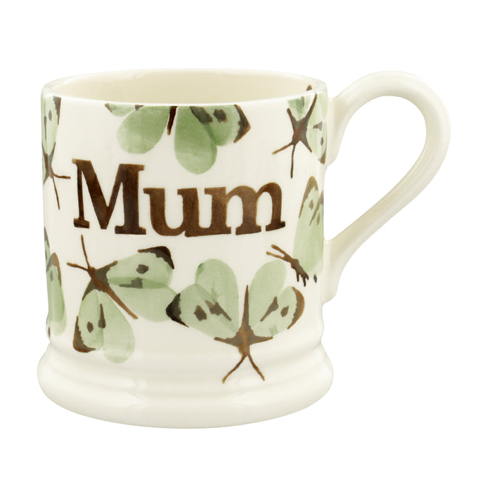 Emma Bridgewater - Green Cabbage White Butterfly Mum 1/2 Pint Mug Boxed