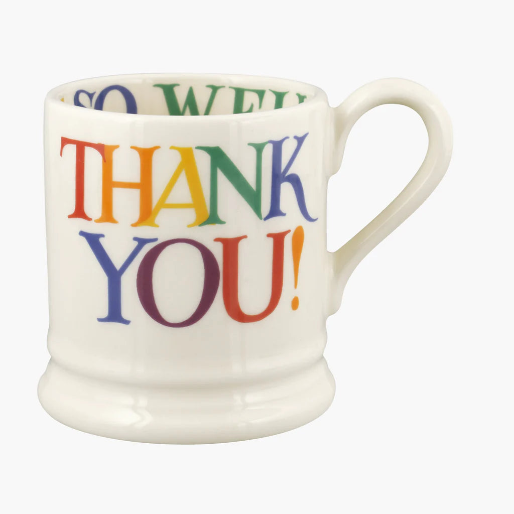 Emma Bridgewater - Rainbow Toast Thank You 1/2 Pint Mug