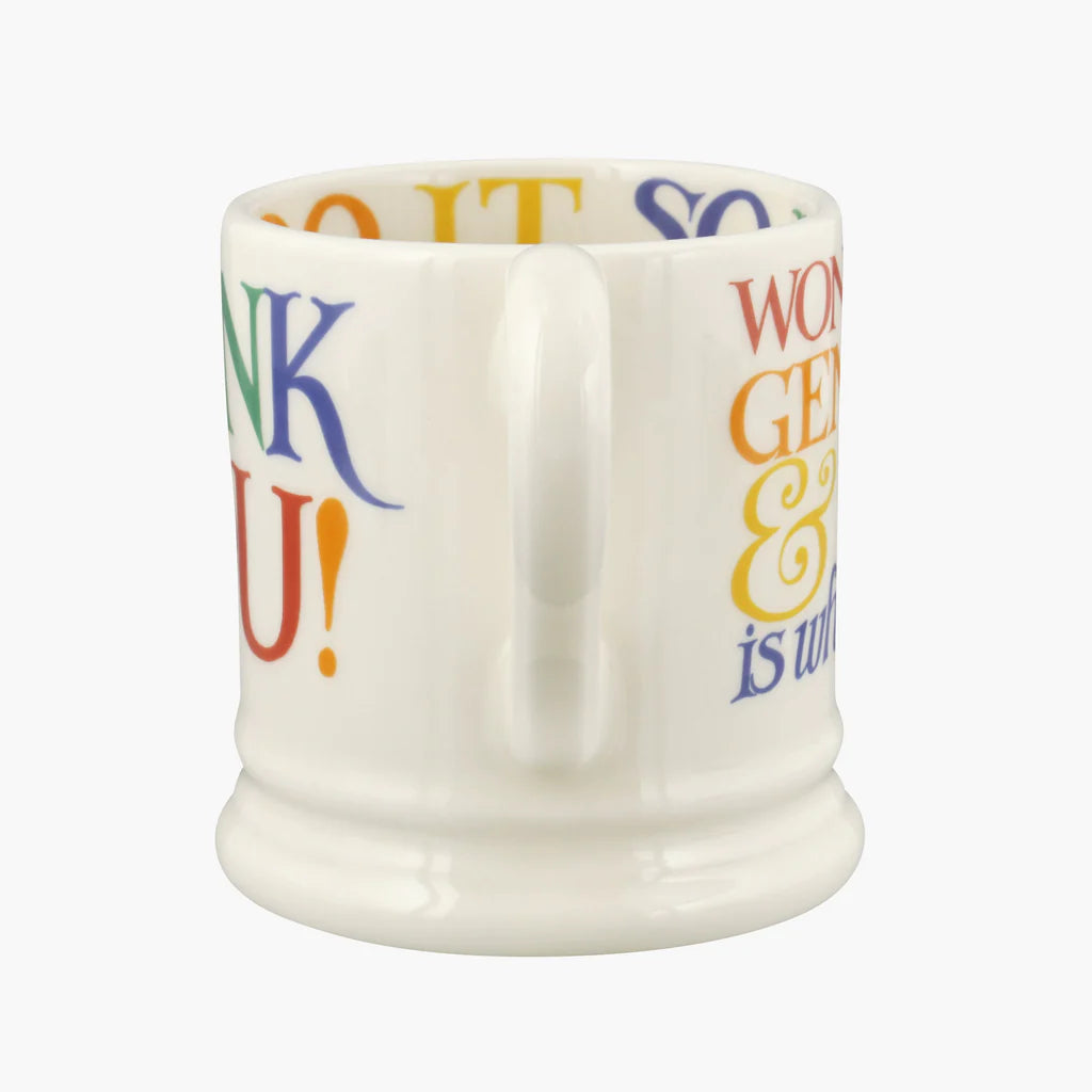 Emma Bridgewater - Rainbow Toast Thank You 1/2 Pint Mug