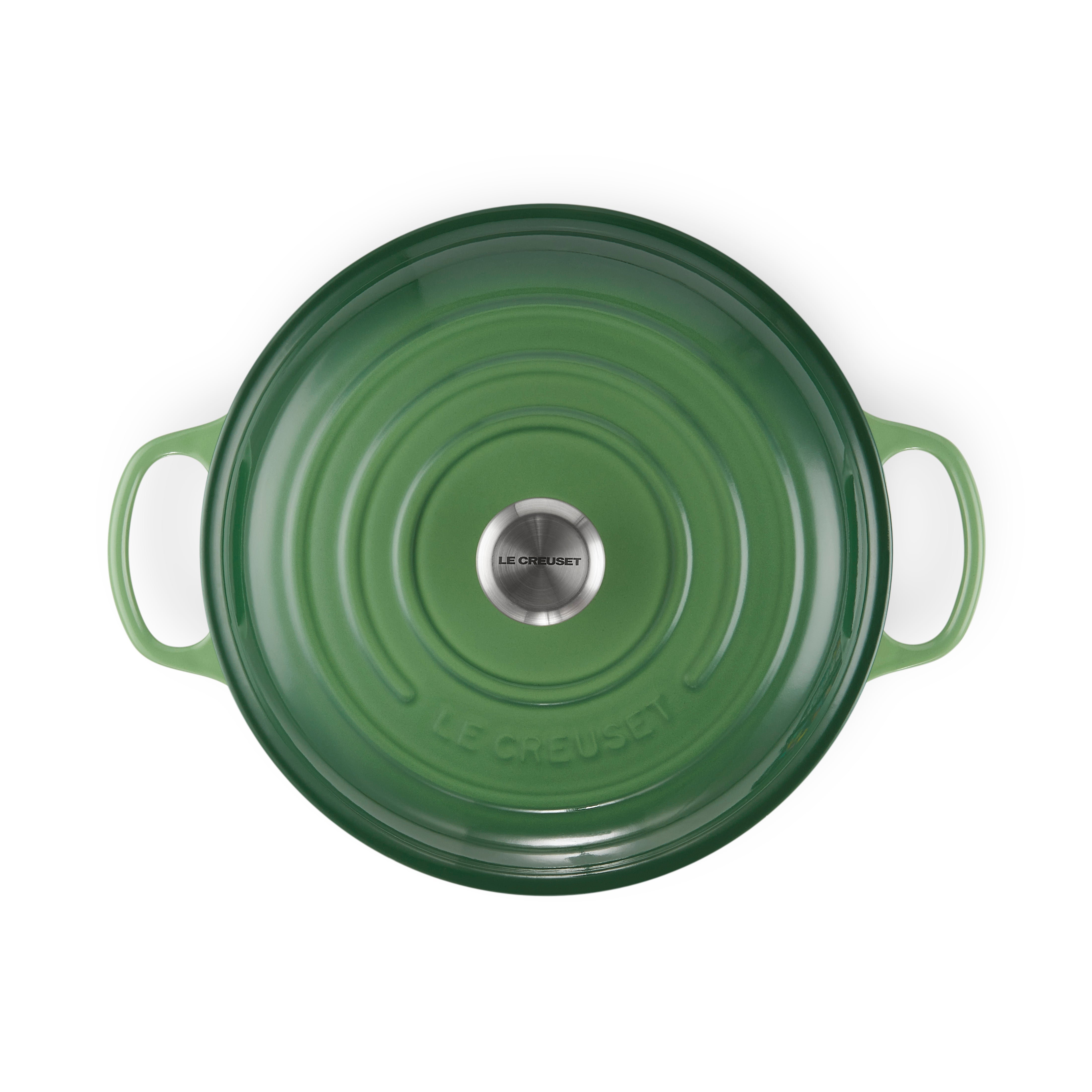 Le Creuset - Shallow Cast Iron Casserole - New Bamboo Green 30cm