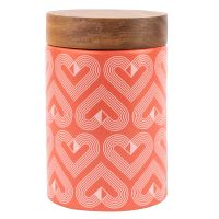 Navigate - Vibe Medium Canister wth Wooden Lid - Coral