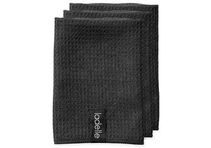 Ladelle Tea Towels Black, Microfibre (Set of 3)