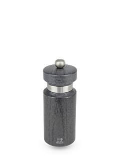 Peugeot Royan 14cm Salt Mill - Grey Wood with Stainless Steel Ring Finish