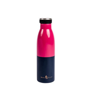 Beau & Elliot - Colour Block 500ml Stainless Steel Drinks Bottle Pink/Navy