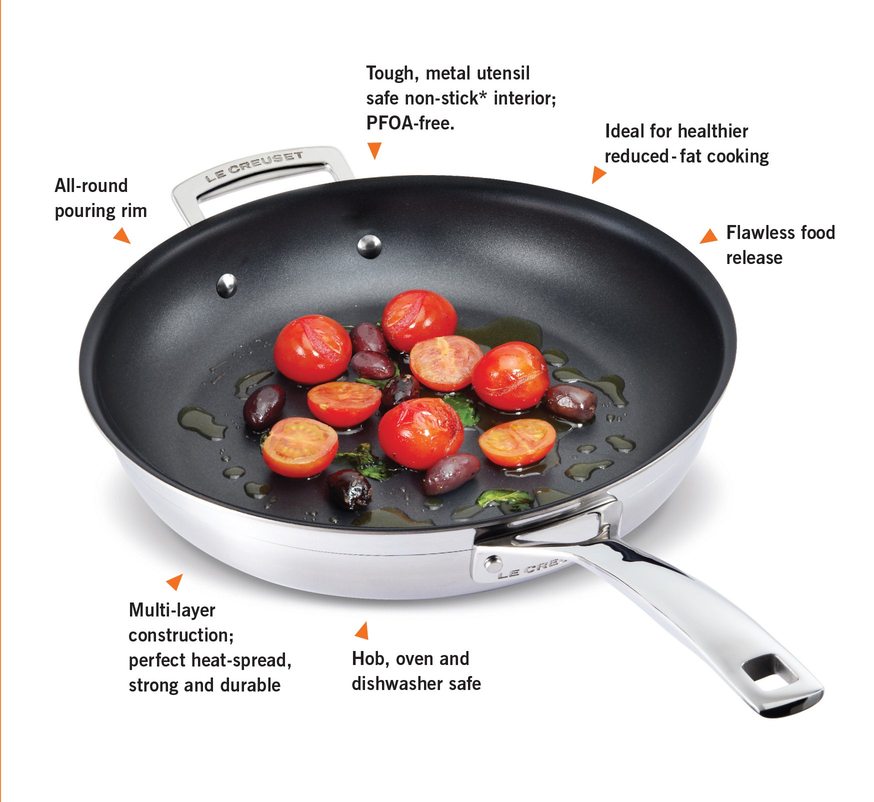 Le Creuset 3-ply Stainless Steel Chef's Pan 24cm