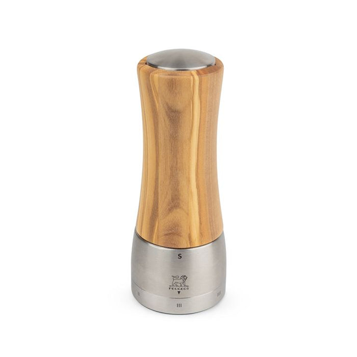 Peugeot Madras U'Select Olive Wood with Stainless Steel Salt Mill 16cms