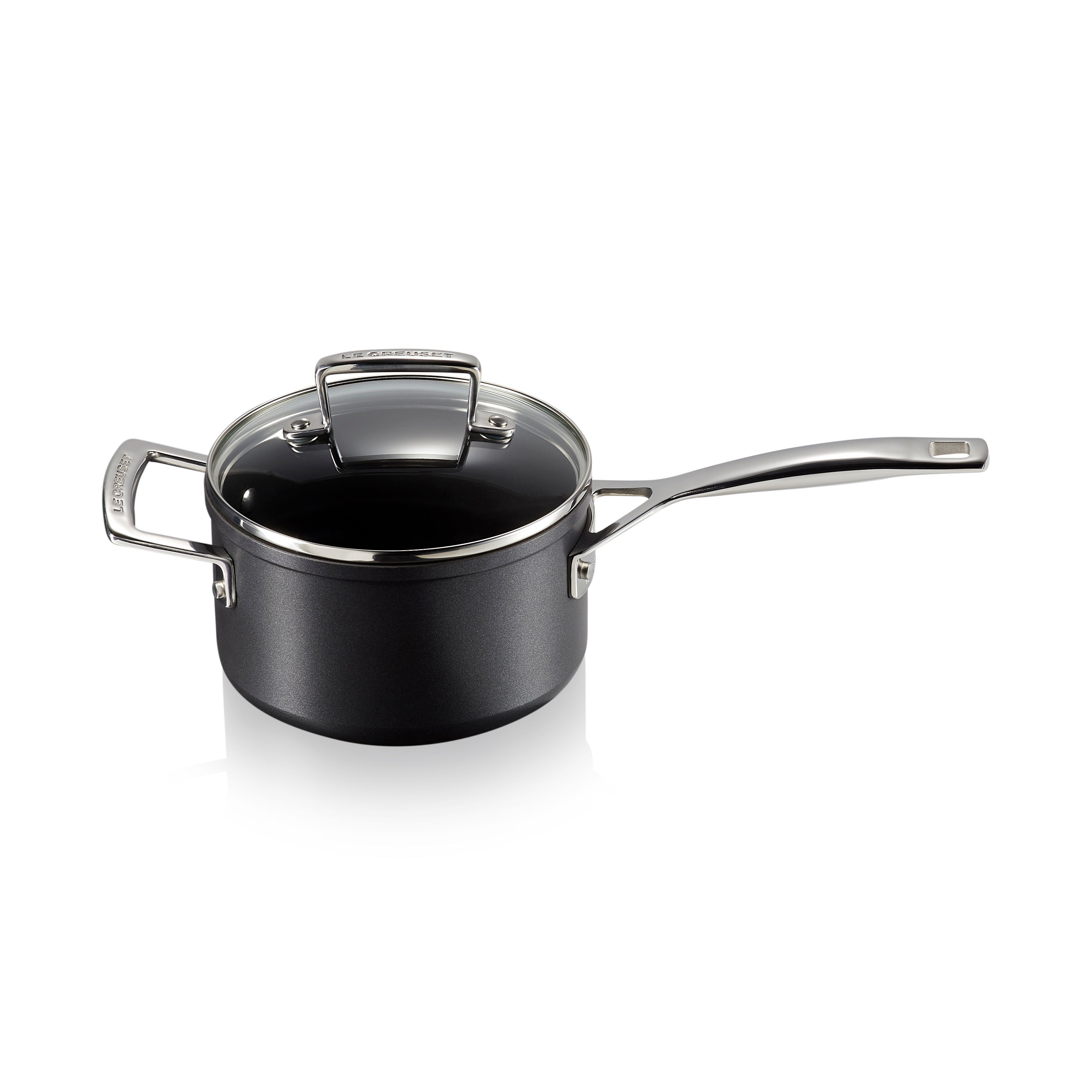 Le Creuset Toughened Non-Stick Saucepan with Glass Lid (3 sizes available)