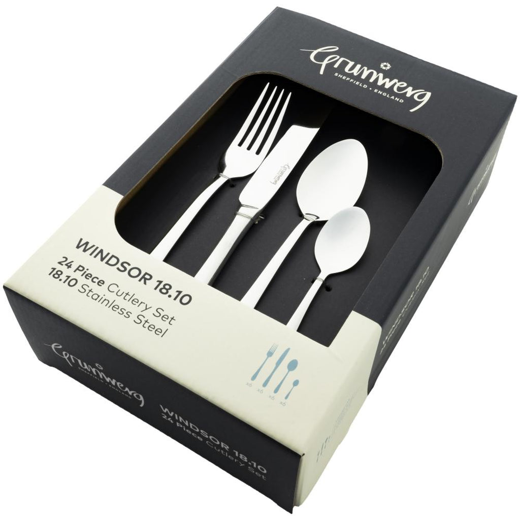 Grunwerg - Windsor 18/10 24 Piece Cutlery Set
