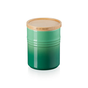 Le Creuset - Stoneware Medium Storage Jar with Wooden Lid - New Bamboo Green