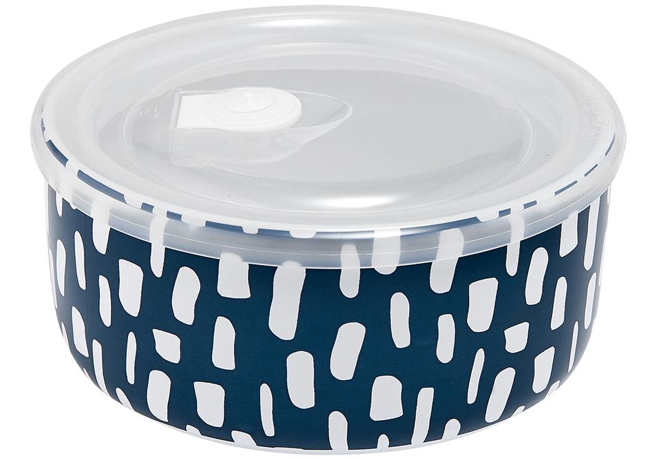 Ladelle 16cm Abode Ink Blue Dashes Microwave bowl