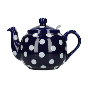 London Pottery Farmhouse 4 Cup Teapot Blue with White Spots