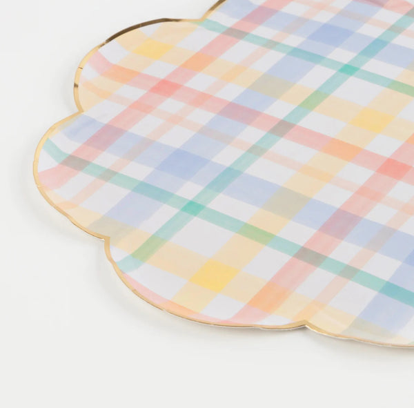 Meri Meri - Plaid Pattern Dinner Plates (x 8)