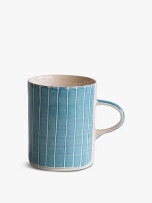 Musango Sgraffito Stripe Demi Mug - Turquoise