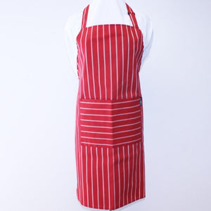 Dexam - Rushbrooks Classic Butcher Stripe Long Apron - Red