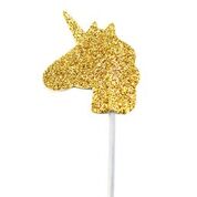 Anniversary House - Gold Glittered Unicorn Cupcake Picks