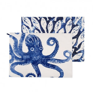 BlissHome Tea Towel Octopus & Shoal Fish - Set of 2