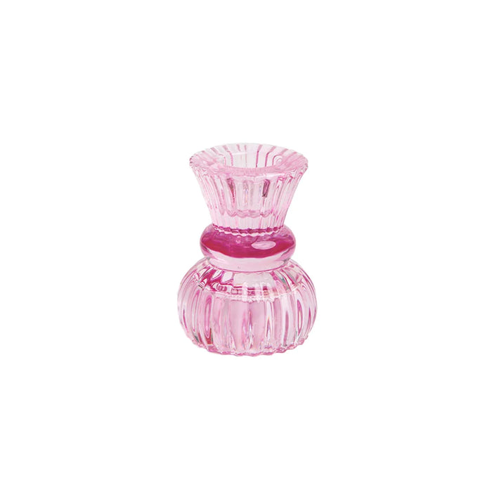 Talking Tables - Boho Small Pink Glass Candle Holder