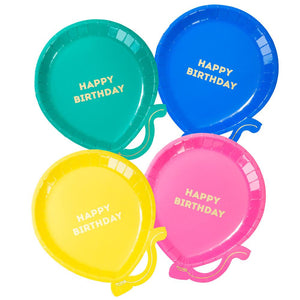 Talking Tables - We Love Brights Happy Birthday Balloon Plate 12 in pack
