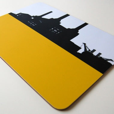 The Art Rooms - Melamine Table Mat - Battersea Power Station - Yellow