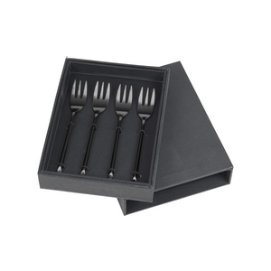 Broste - Stainless Steel Cake Fork Set - 4 Pieces - Titanium Black