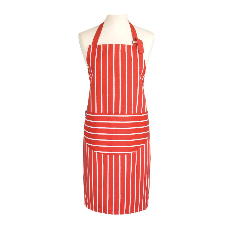 Dexam - Rushbrooks Classic Butcher Stripe Apron - Red