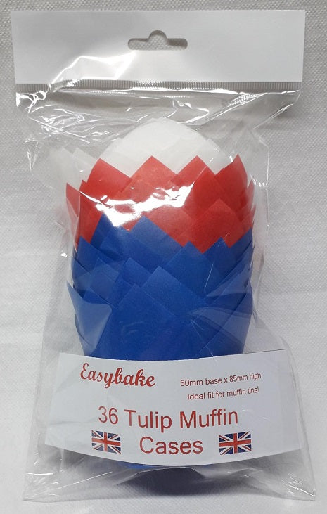 Coronation Tulip Muffin Wraps Red, White and Blue (36)
