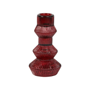 Talking Tables Midnight Forest Burgundy Red Glass Candlestick Holder