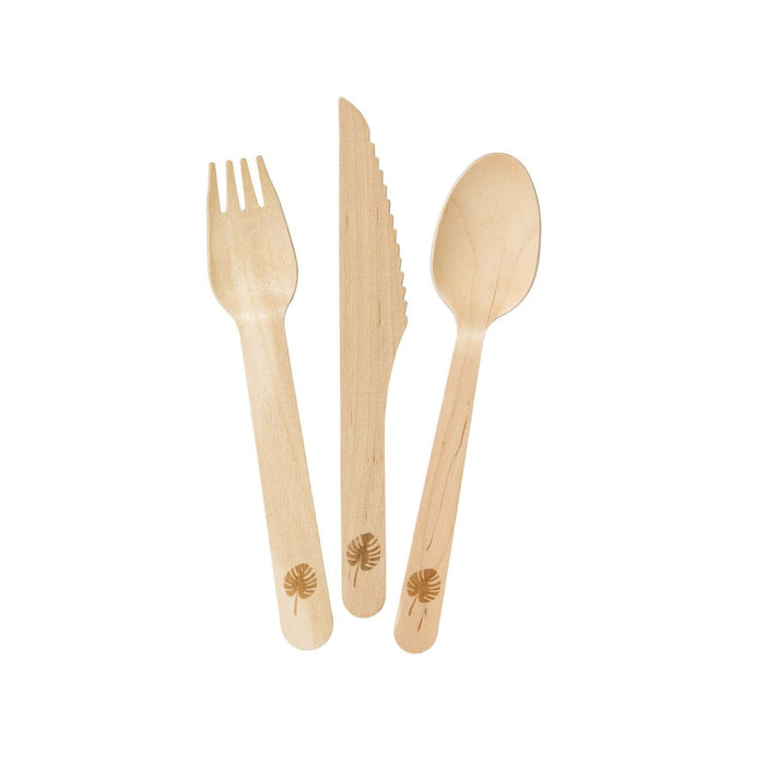 Talking Tables - Tropical Fiesta Wooden Cutlery 6 Place Setting