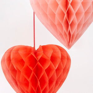 Meri Meri - Heart Honeycomb Decorations (x 6)
