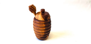 Divine Deli - Olive Wood Honeypot with Drizzler