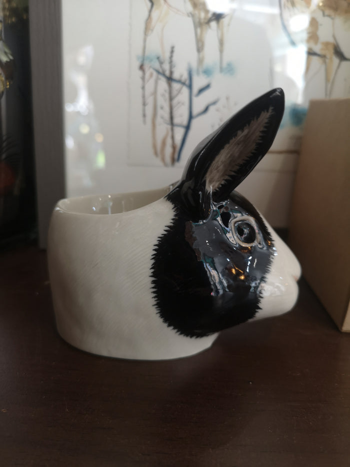 Quail - Rabbit Face Egg Cup Black/White