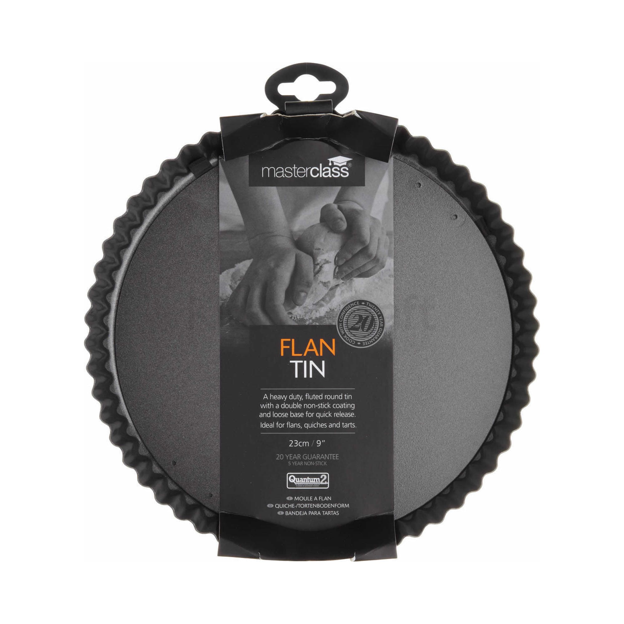 MasterClass - Non-Stick 23cm Loose Base Fluted Quiche Tin