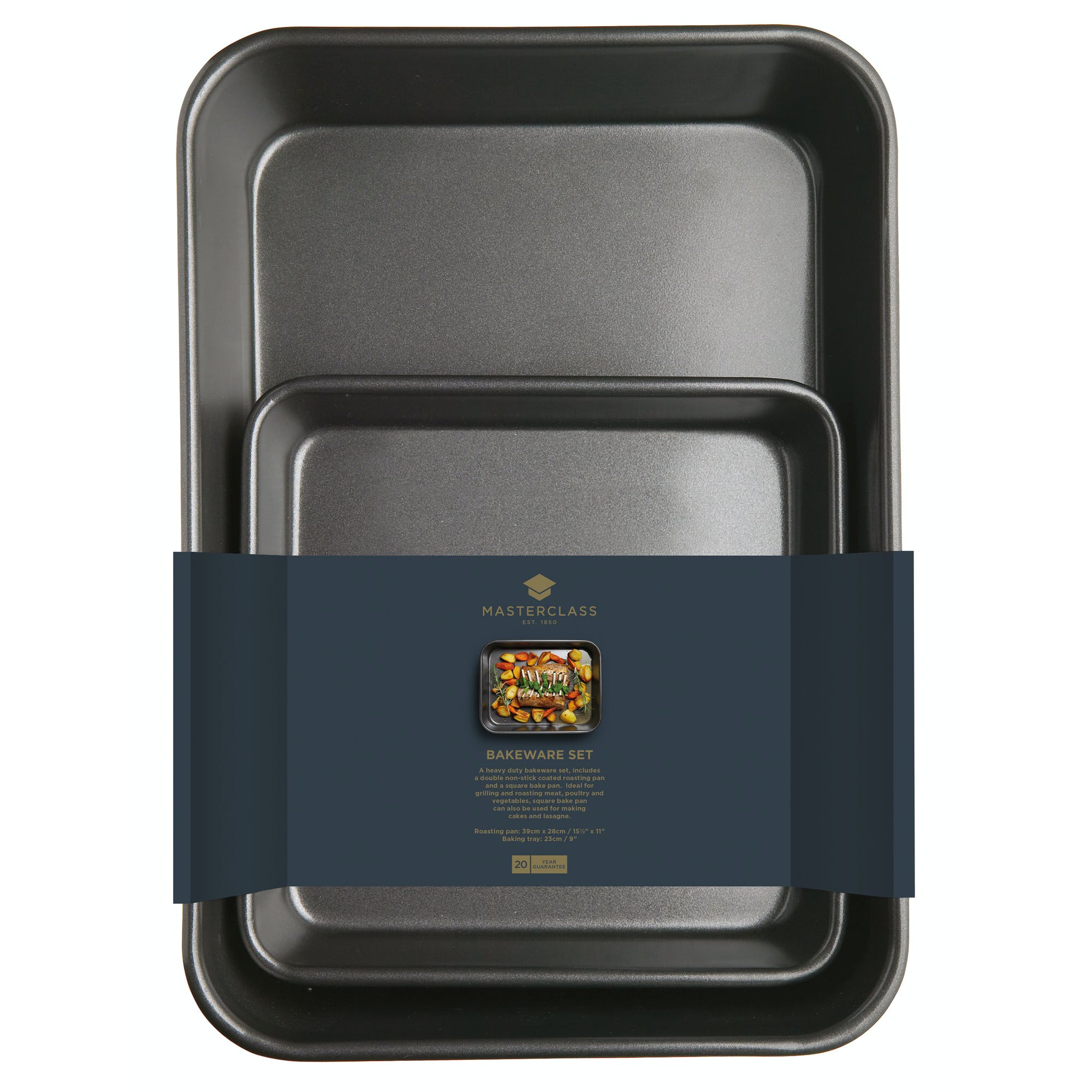 MasterClass Twin Pack Non-Stick Roasting Pan and Baking Pan