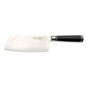 Katana Saya - 18cm Chopping Knife Leather Sheath - Olive wood Handle
