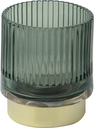 IHR - Glass Candle Holder Green Tea Light Holder