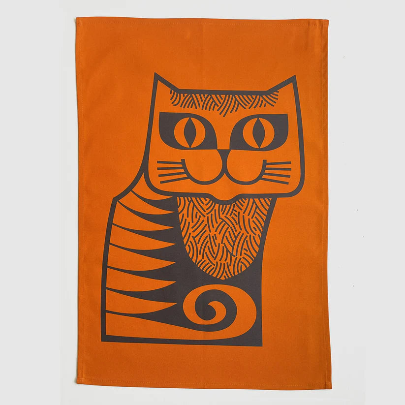 Hornsea Teatowel - Cat Orange